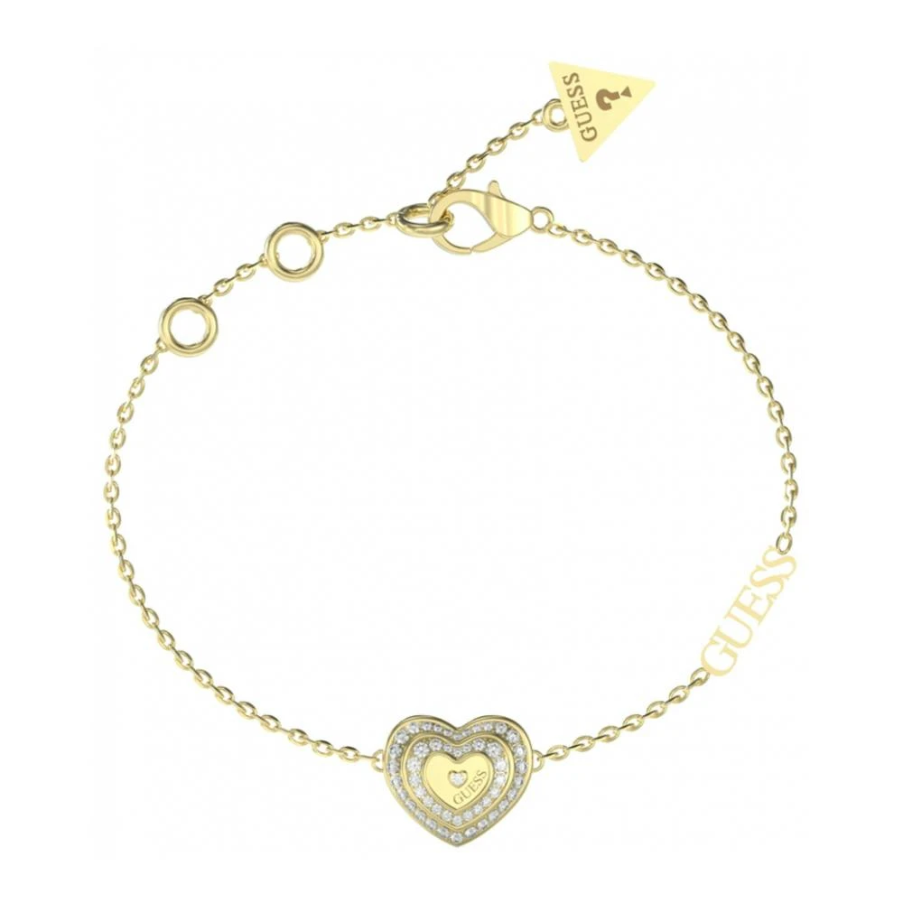 Pulsera femenina en acero inoxidable dorado con piedras