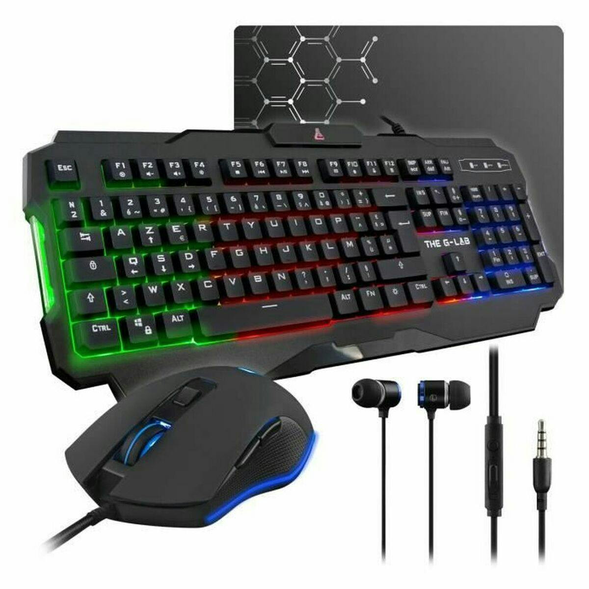 Keyboard and Mouse Set AZERTY French with Mousepad and Headset