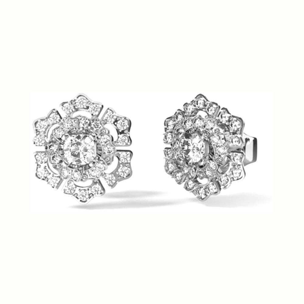 Pendientes de acero inoxidable plateados con piedras