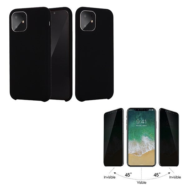 Protector de privacidad y funda de silicona para iPhone 6 Plus/6s Plus