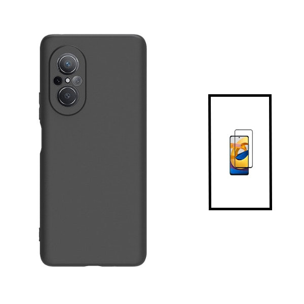 Protector de Vidrio 5D Full Cover y Funda de Silicona Líquida para Huawei Nova 9 SE