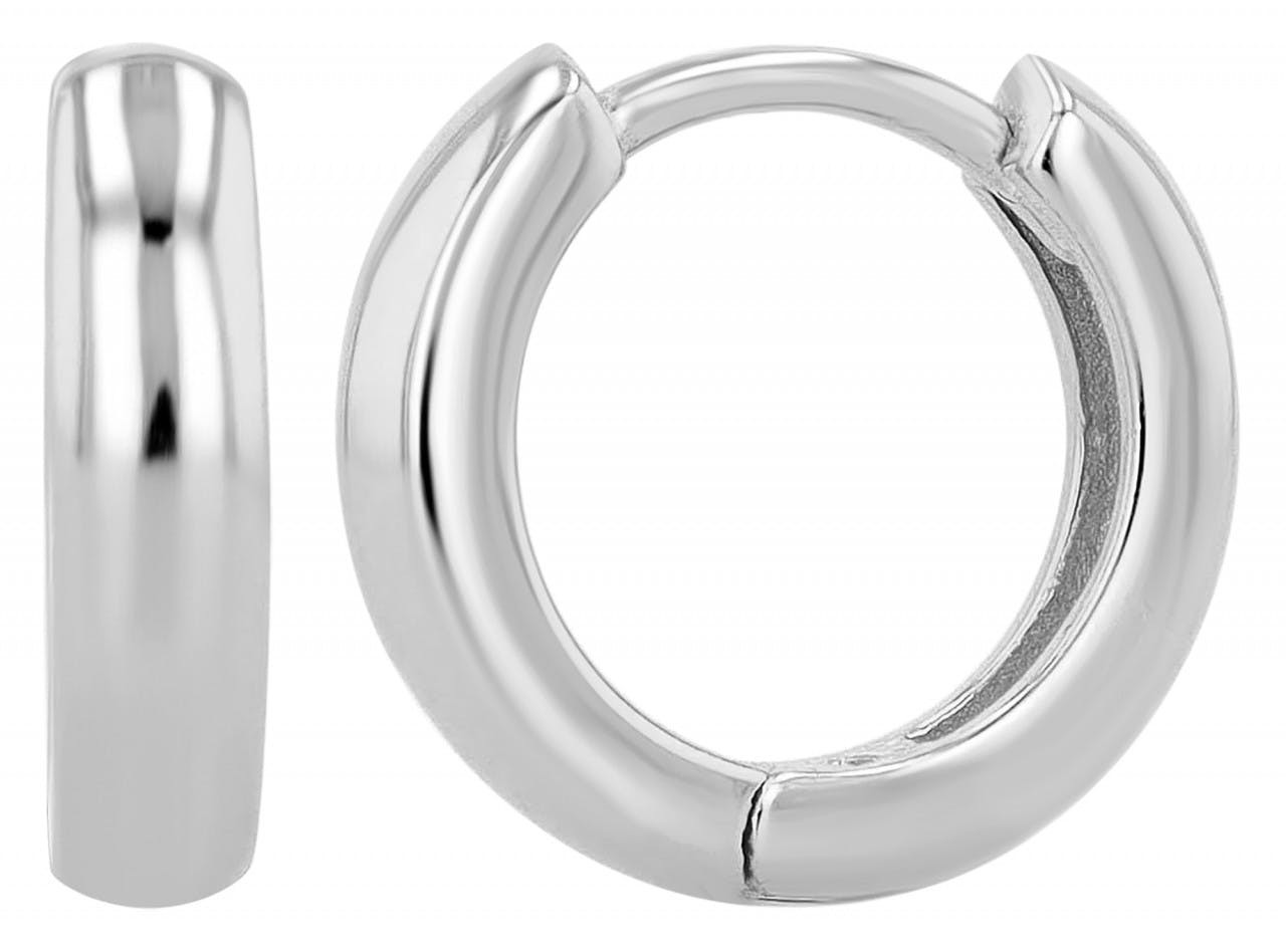Akilah hoop earrings in 925 sterling silver with rhodium plating