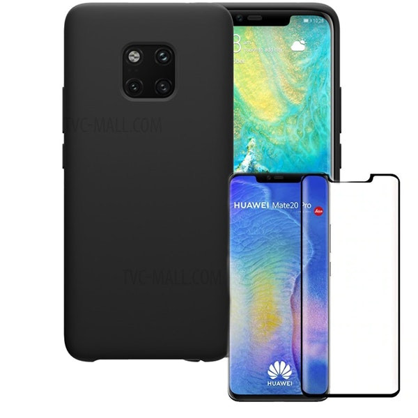Kit protector vidrio templado y funda silicona líquida para Mate 20 Pro