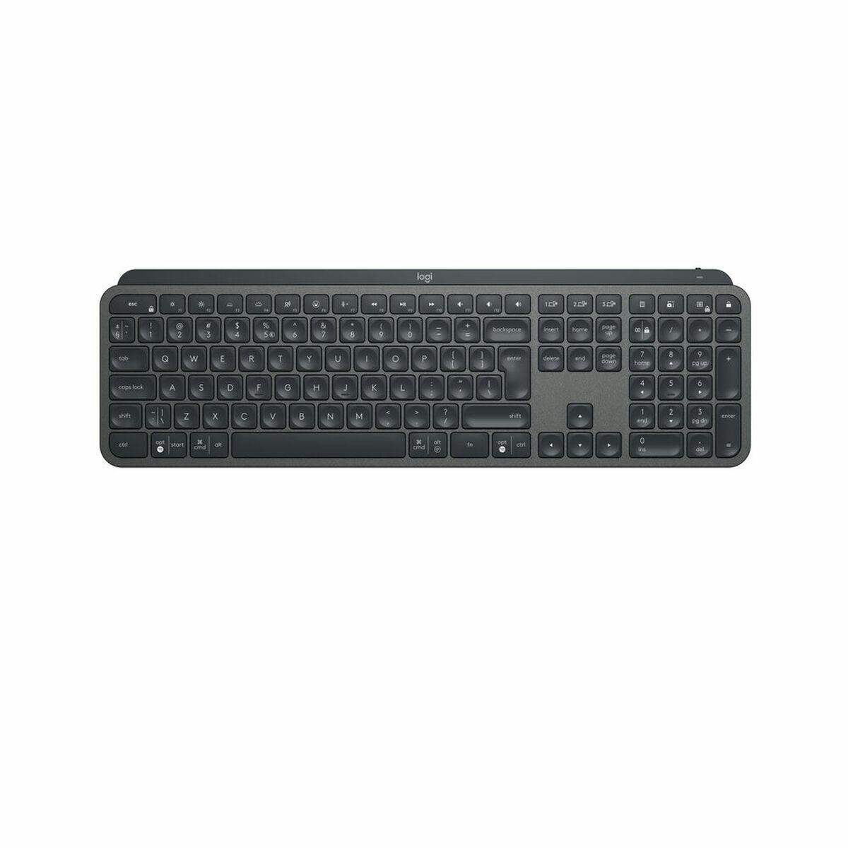 Wireless QWERTY Spanish keyboard graphite with RGB backlight and rechargeable battery