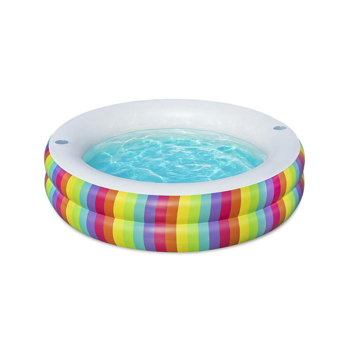 Piscina hinchable infantil 2 aros diseño arcoíris