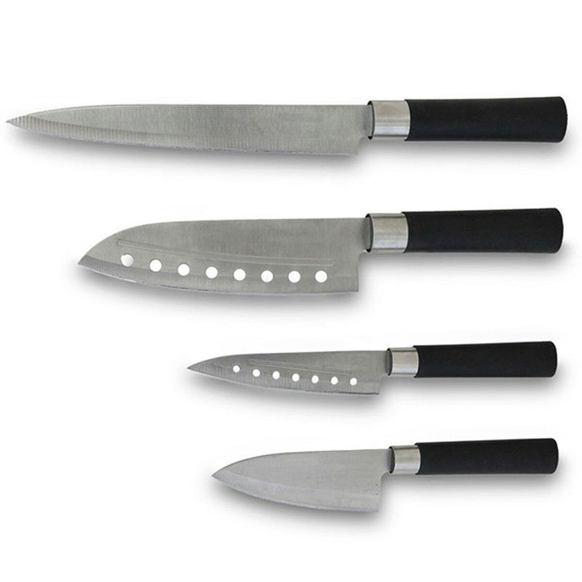 Set de cuchillos Santoku acero inoxidable y fibra de carbono (4 pcs)