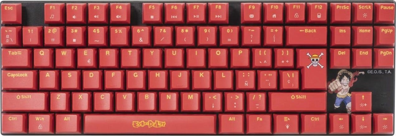 Teclado mecánico con retroiluminación RGB USB QWERTY inspirado en One Piece