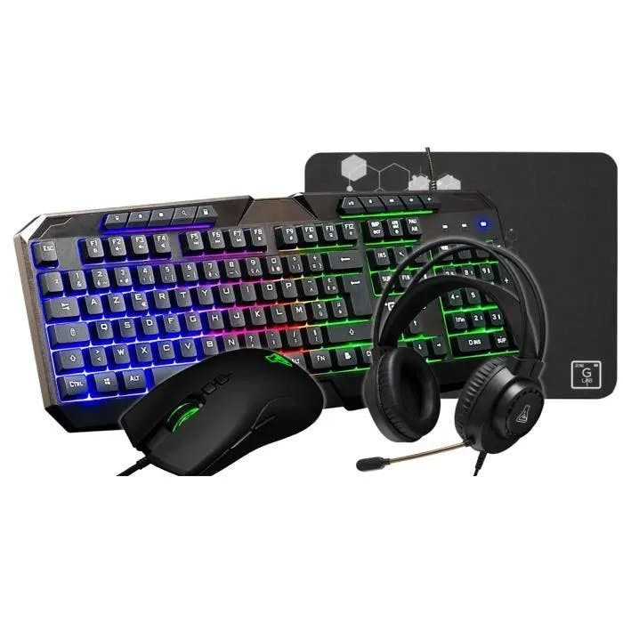 Natrium keyboard, mouse, headset and mousepad combo