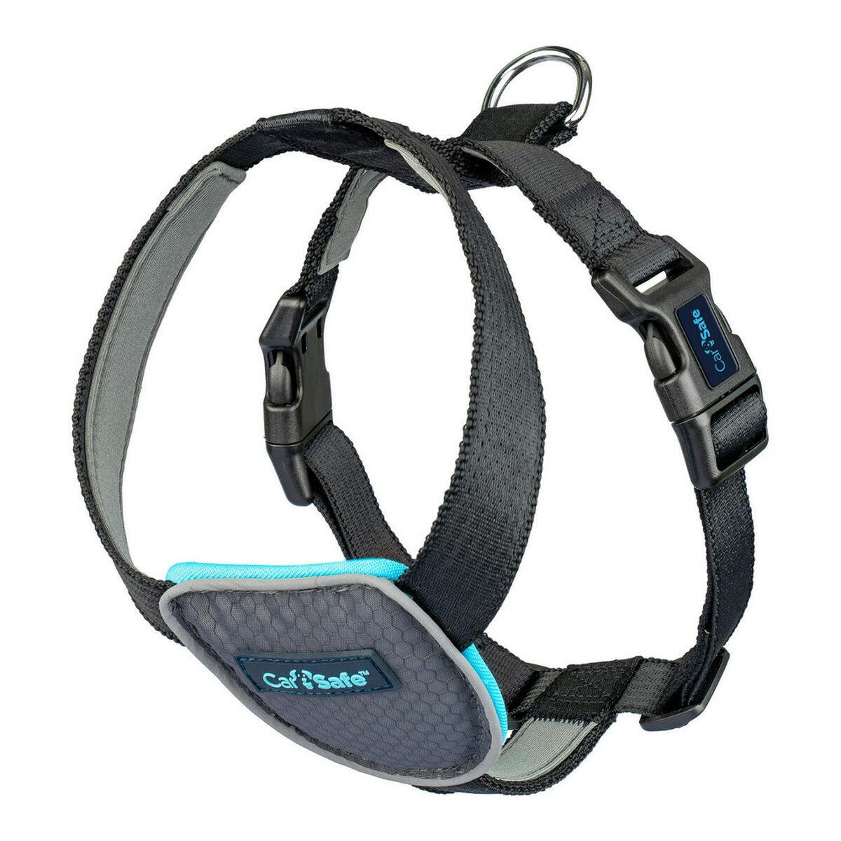 Arnés CarSafe para perro con reflector y acolchado, ajustable, negro