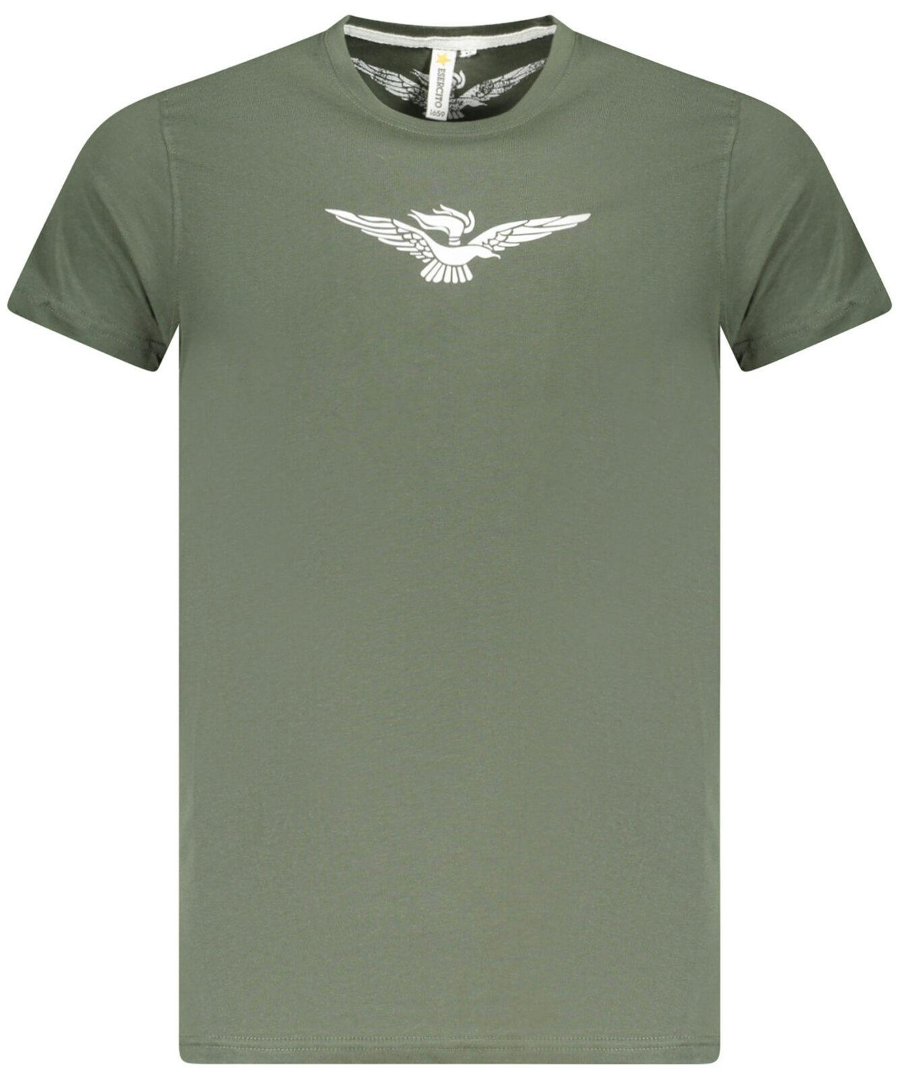 Camiseta verde de algodón para hombre