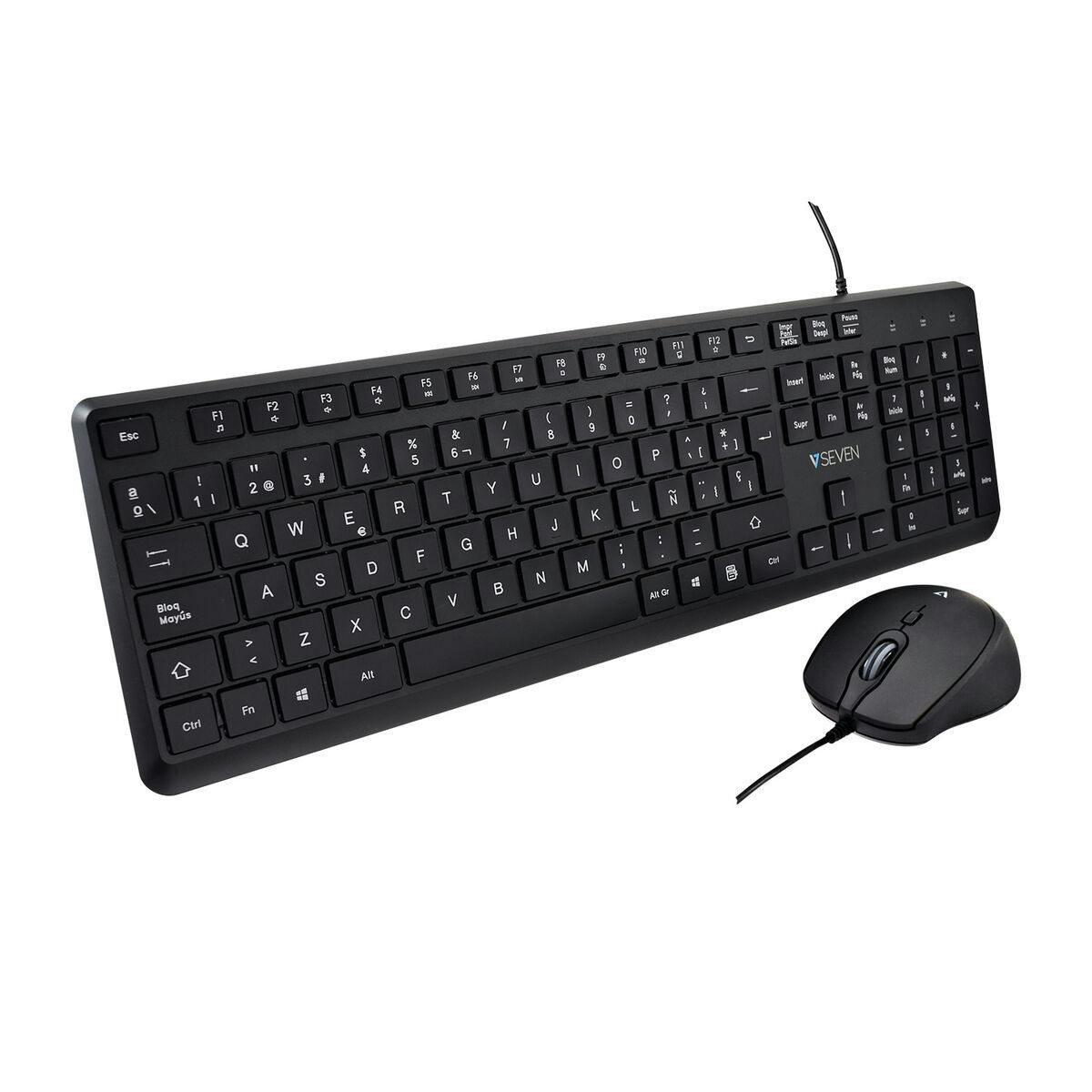 Teclado y ratón USB con teclado numérico y ratón 2500 dpi