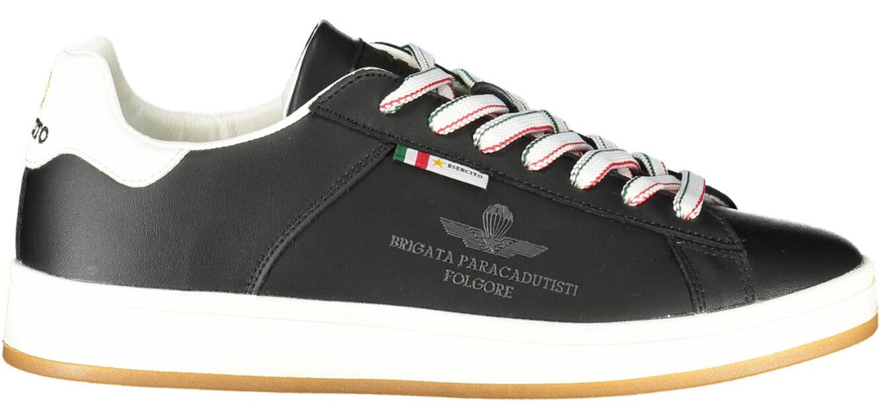 Zapatillas negras de hombre en mezcla de poliuretano y piel