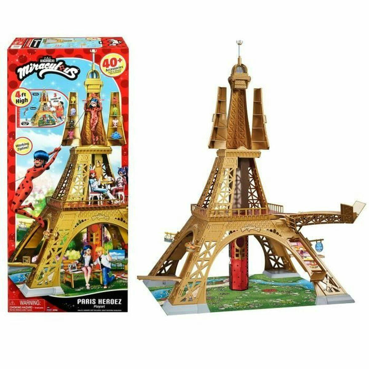 Playset Torre Eiffel Miraculous Deluxe con 3 Niveles y 40+ Accesorios