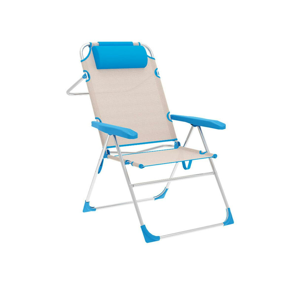 Padded folding camping chair in aluminum and textilene