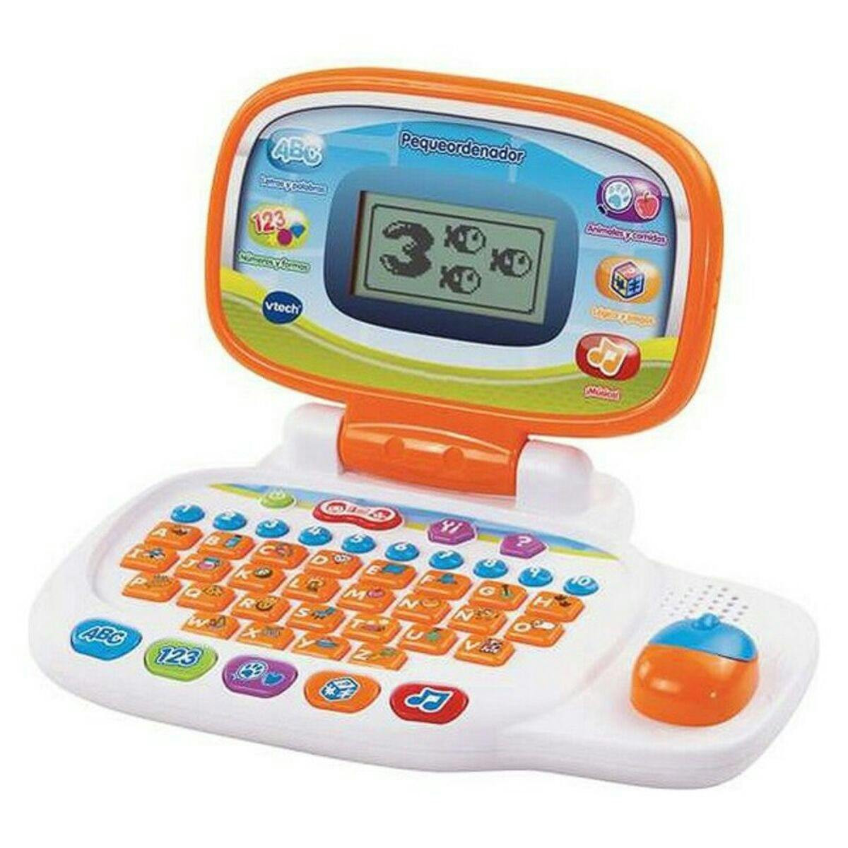 Ordenador portátil infantil con sonido, 20 funciones, español, naranja