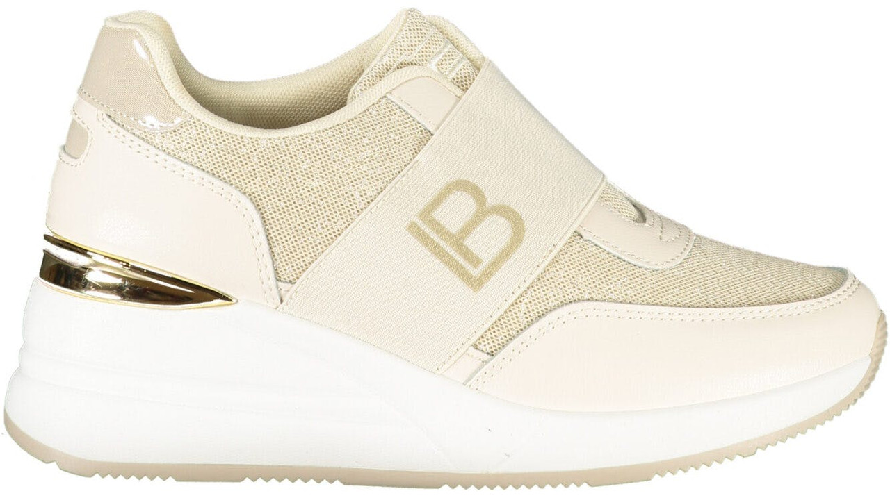 Zapatillas beige en poliéster y poliuretano con tacón de 6 cm