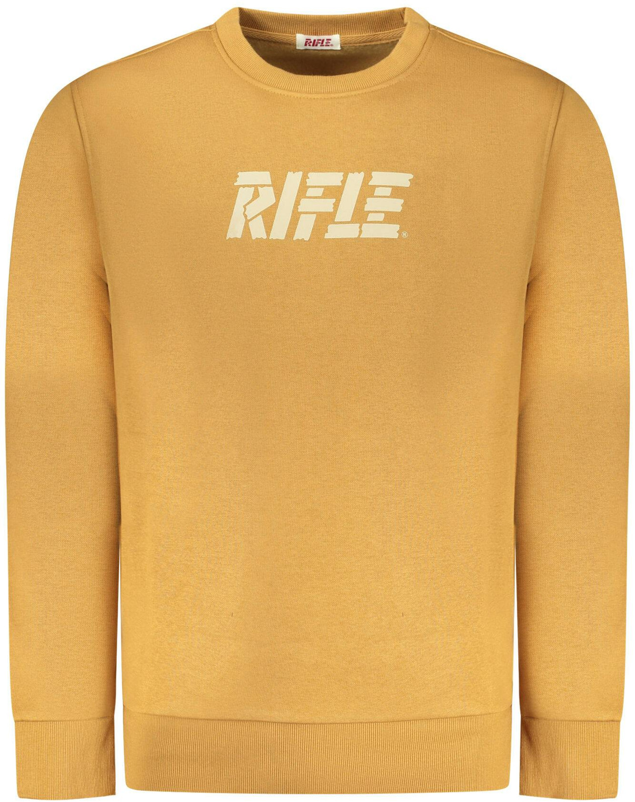 Camel long-sleeve sweater with front print