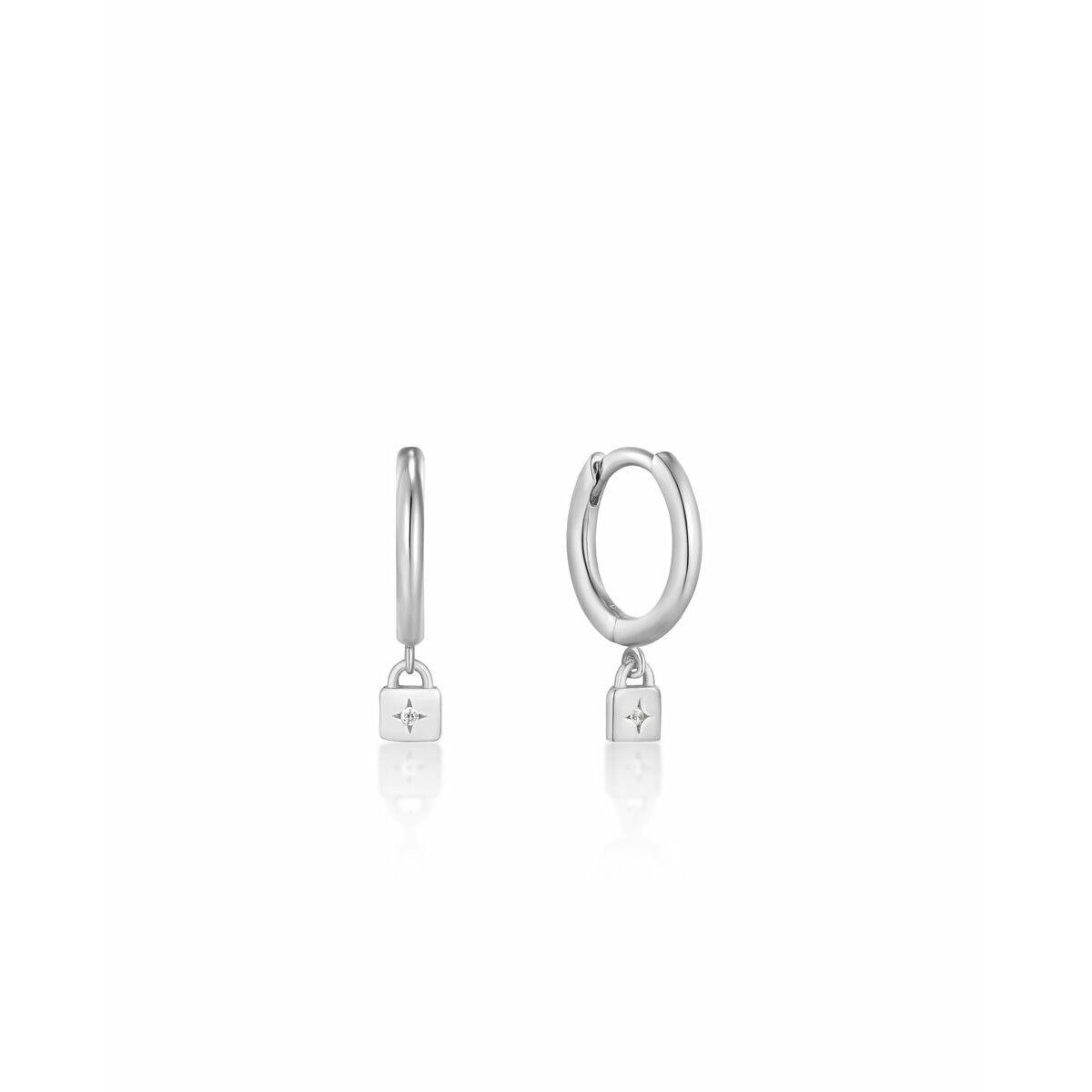 Pendientes de plata de ley para mujer con cierre pasador y estuche