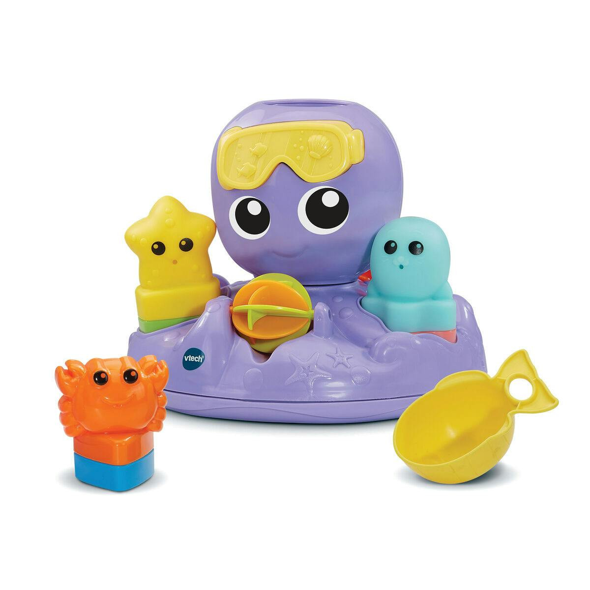 Muñeca de baño con pulpo giratorio