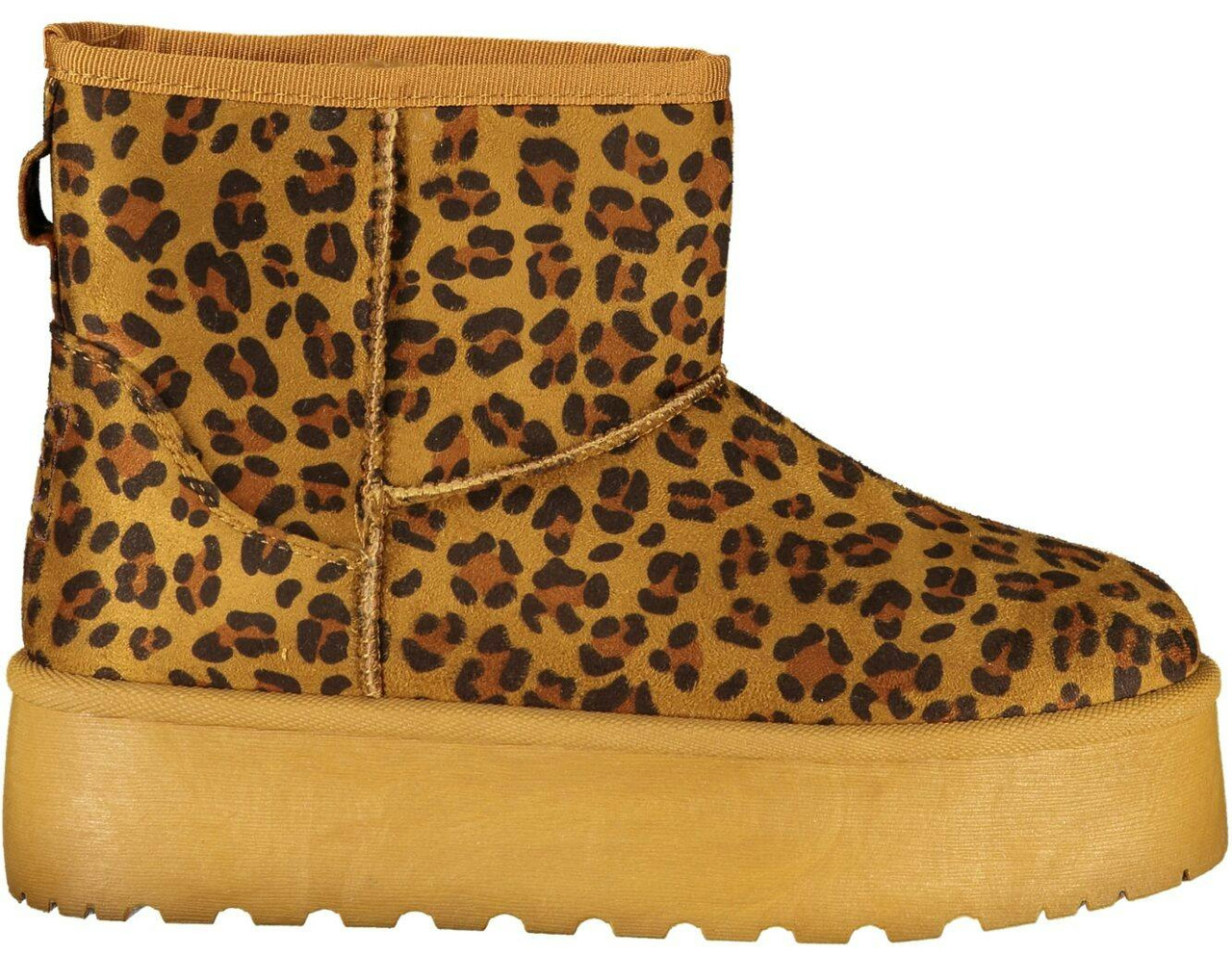 Wedge boot brown leopard print