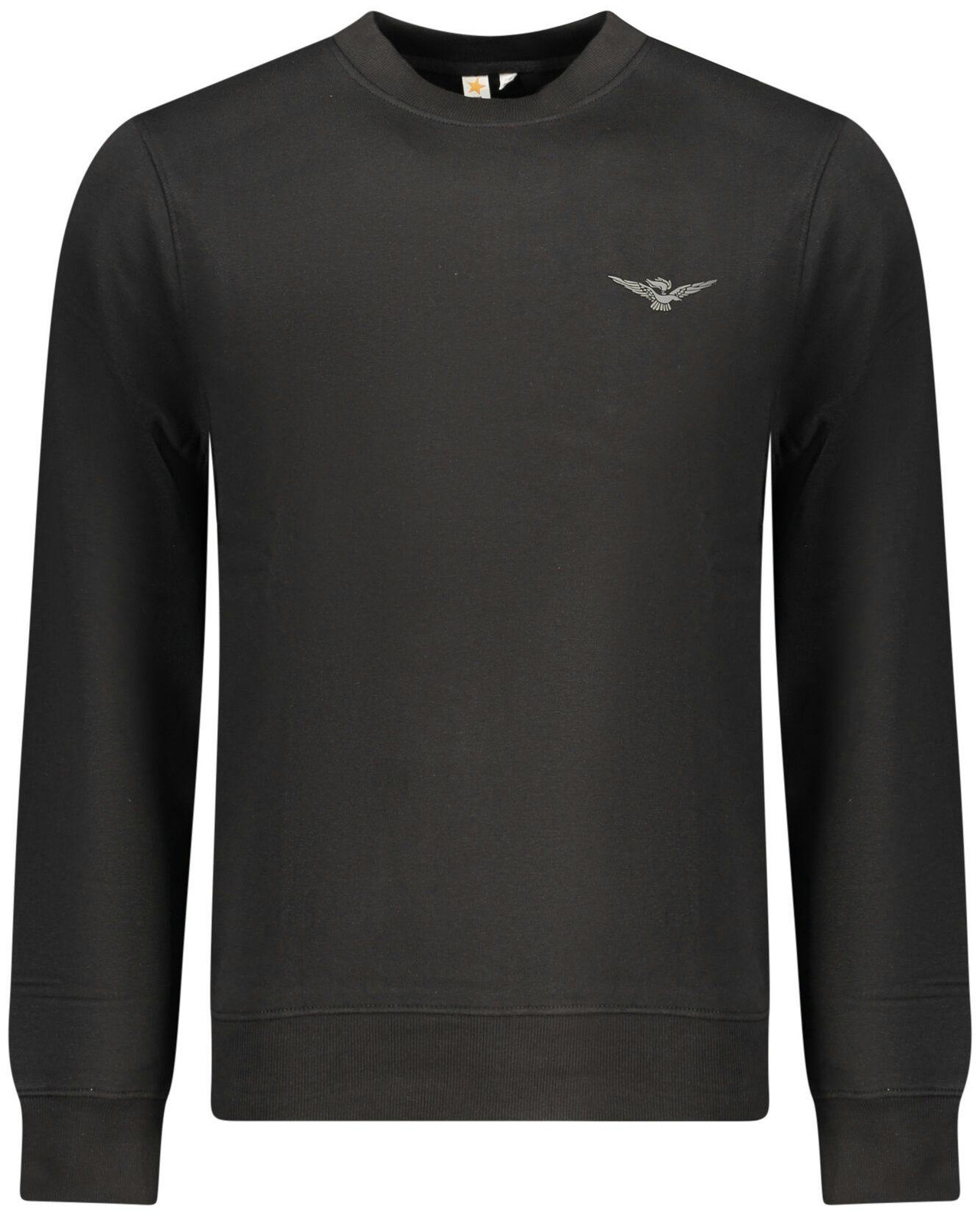 Knitted sweater with round neck and embroidered logo