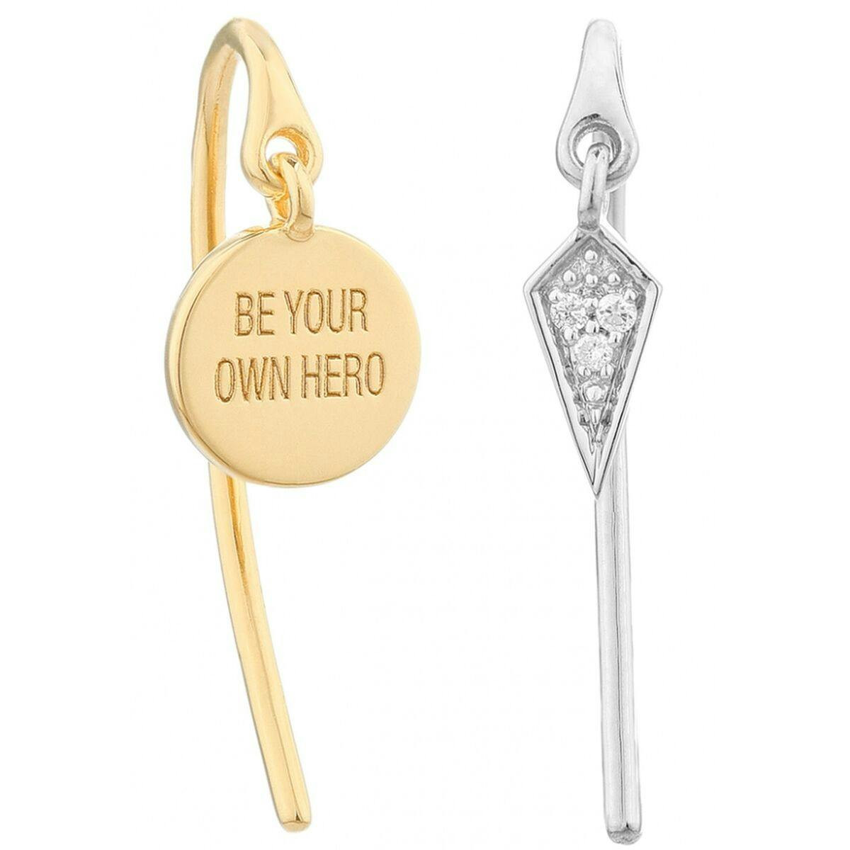 Pendientes femeninos en plata de ley en forma de X