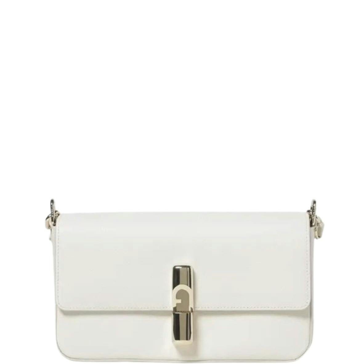 Bolso Iride de piel blanco con asa ajustable y extraíble