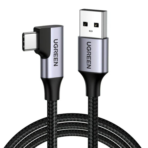 Cable USB-A a USB-C US385 angulado 60W 3A 1m
