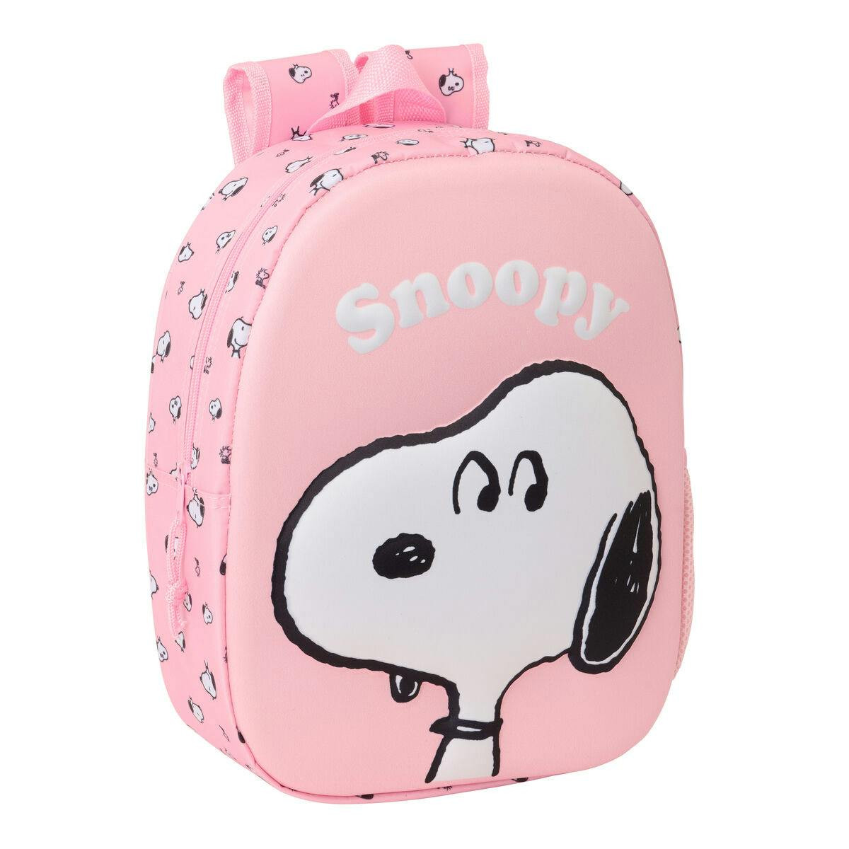 Mochila escolar Snoopy rosa