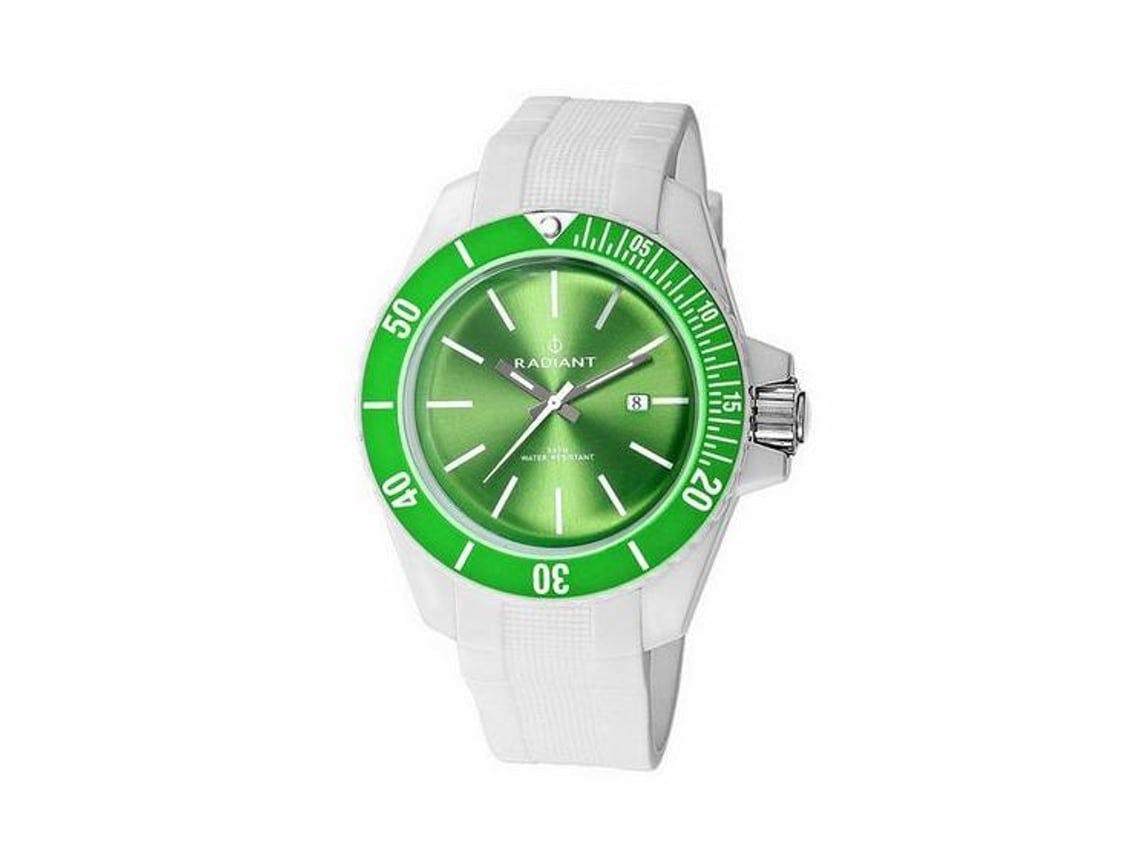 Reloj Radiant unisex analógico 49 mm correa silicona verde