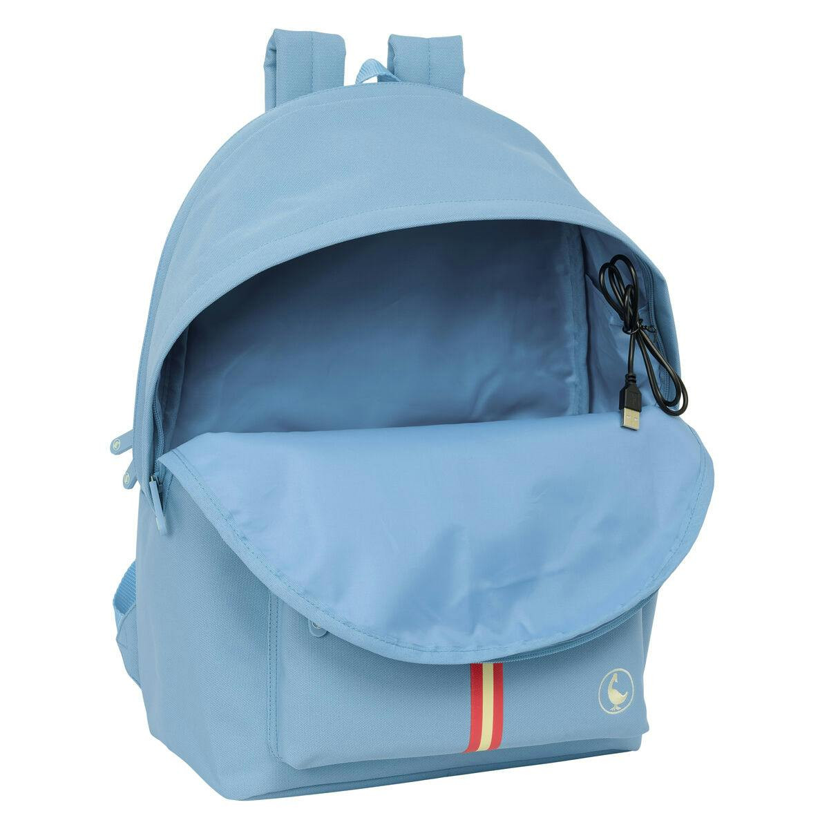 School backpack with USB port and compartments 31 x 44 x 18 cm