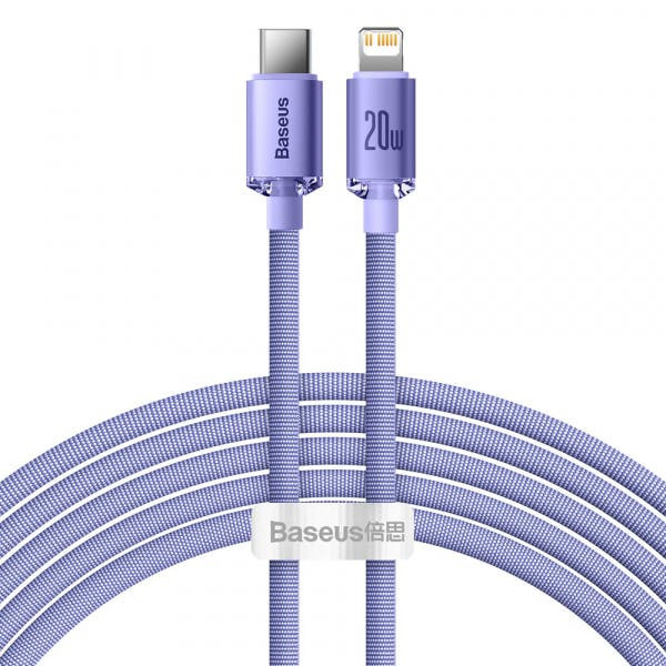Cable USB-C a Lightning Crystal Shine 20W 2m Morado