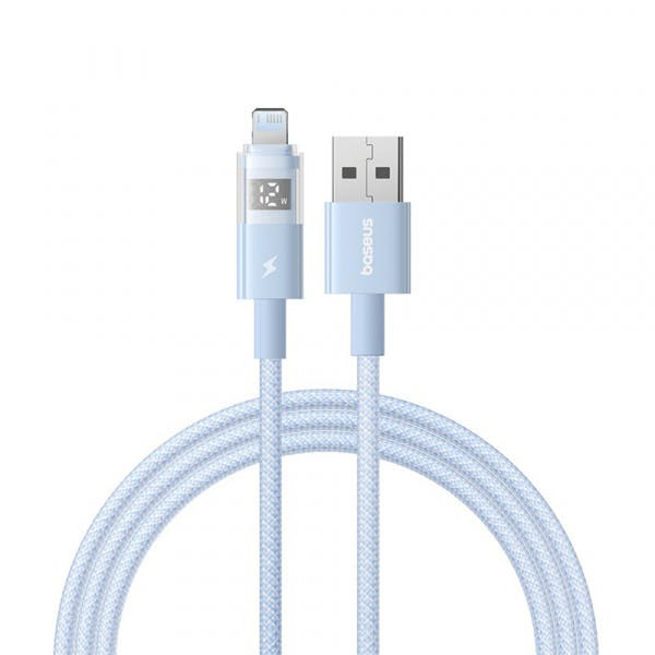 Cable USB-A a Lightning Display 2 12W 2,4A 1 m Azul