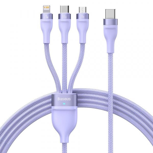 Cable de carga 3 en 1 USB-A Lightning microUSB USB-C Flash Series II 100W 1,2 m