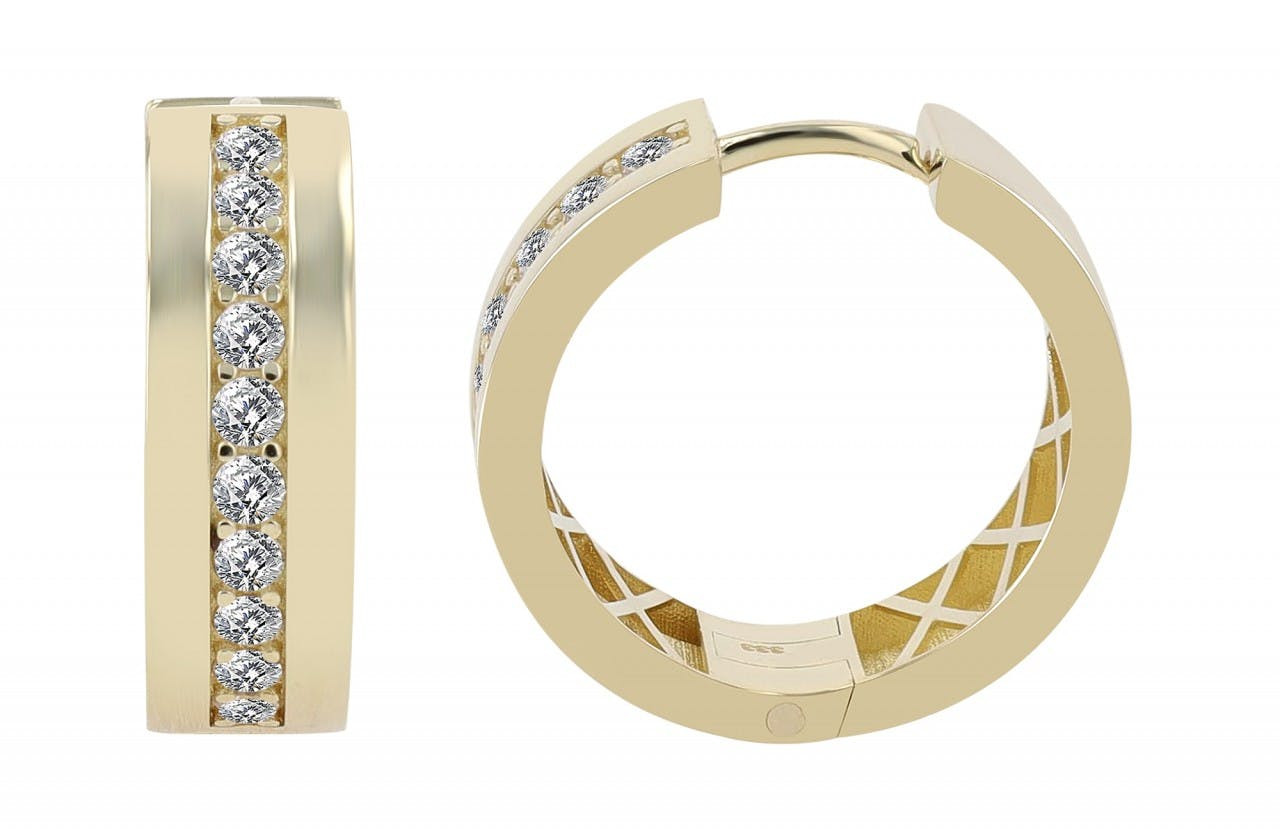 Orianna foldable 8k gold hoop earrings with zirconia