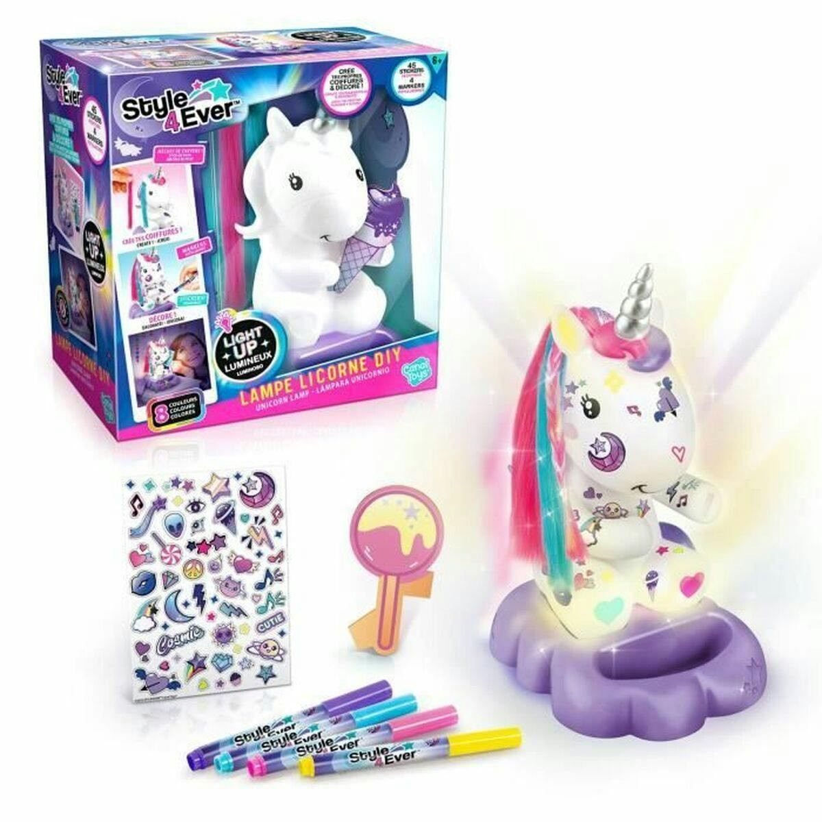 Peluche Unicornio Luminoso para Personalizar con Airbrush y Rotuladores