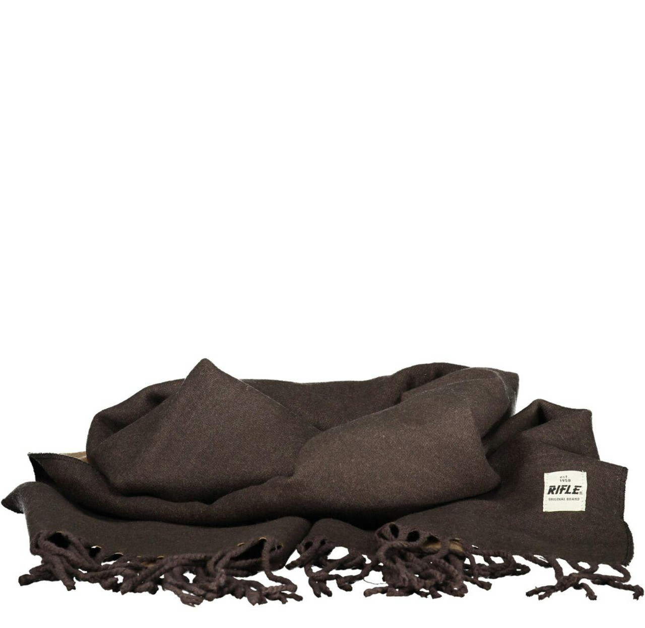 Unisex scarf in polyester, viscose and nylon with contrast details