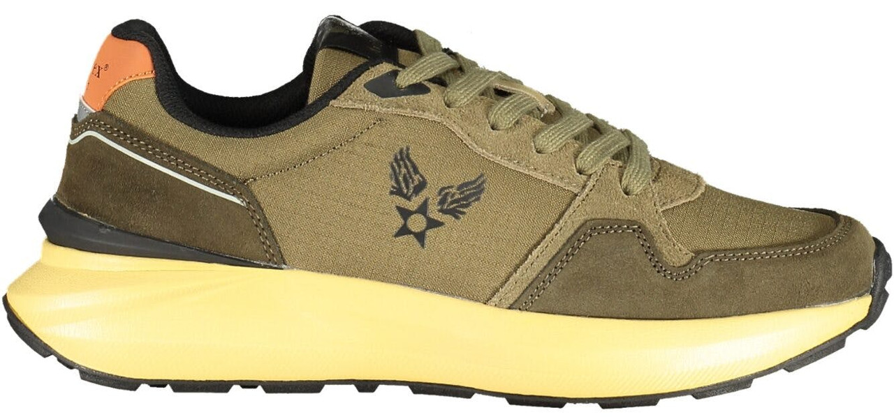 Zapatillas Abel en poliuretano y piel con detalles amarillos