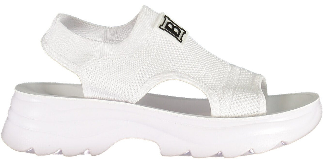 Sandalias con tobillo elástico y apliques en blanco