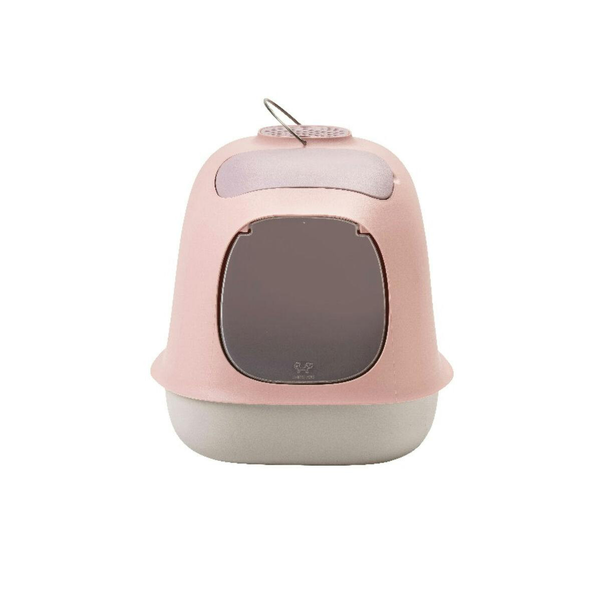 Caja de arena para gato modelo básico rosa