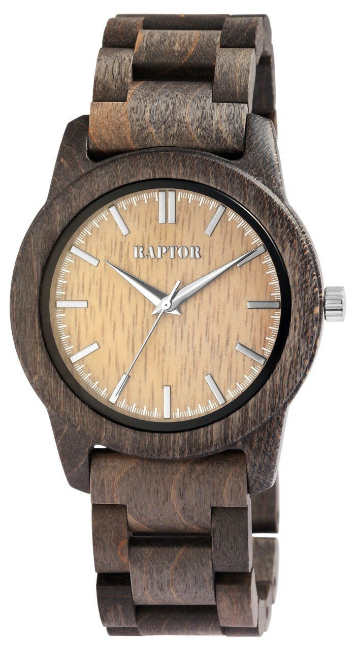 Reloj de pulsera en madera con esfera efecto mármol
