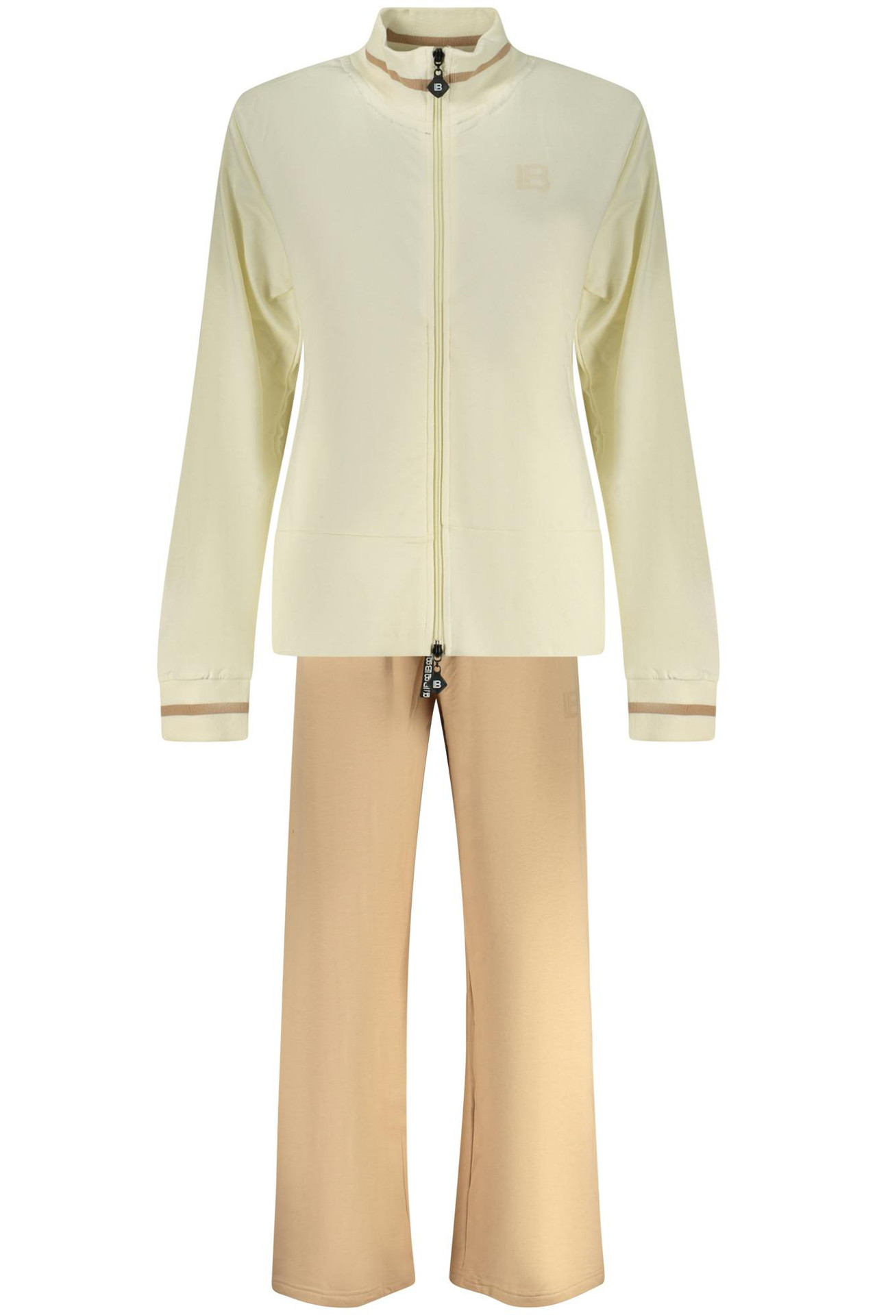 Chándal de algodón beige y marrón para mujer