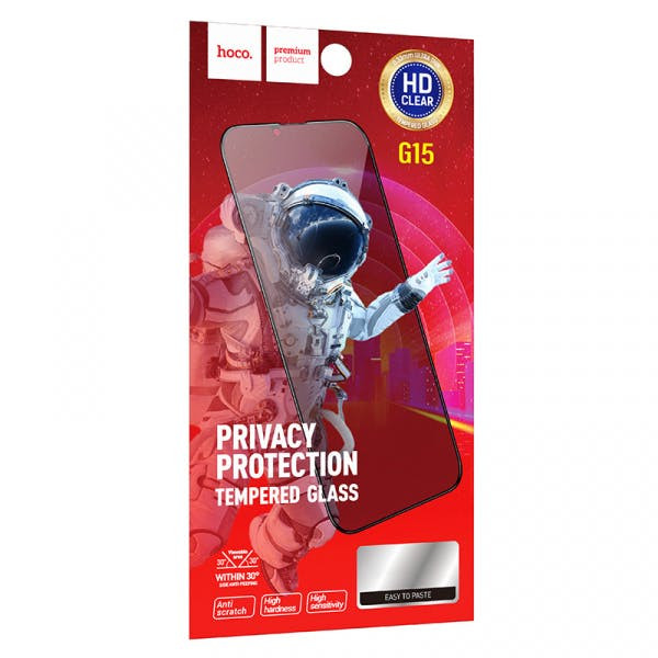 HOCO G15 privacy screen protector for iPhone 15 Pro Max