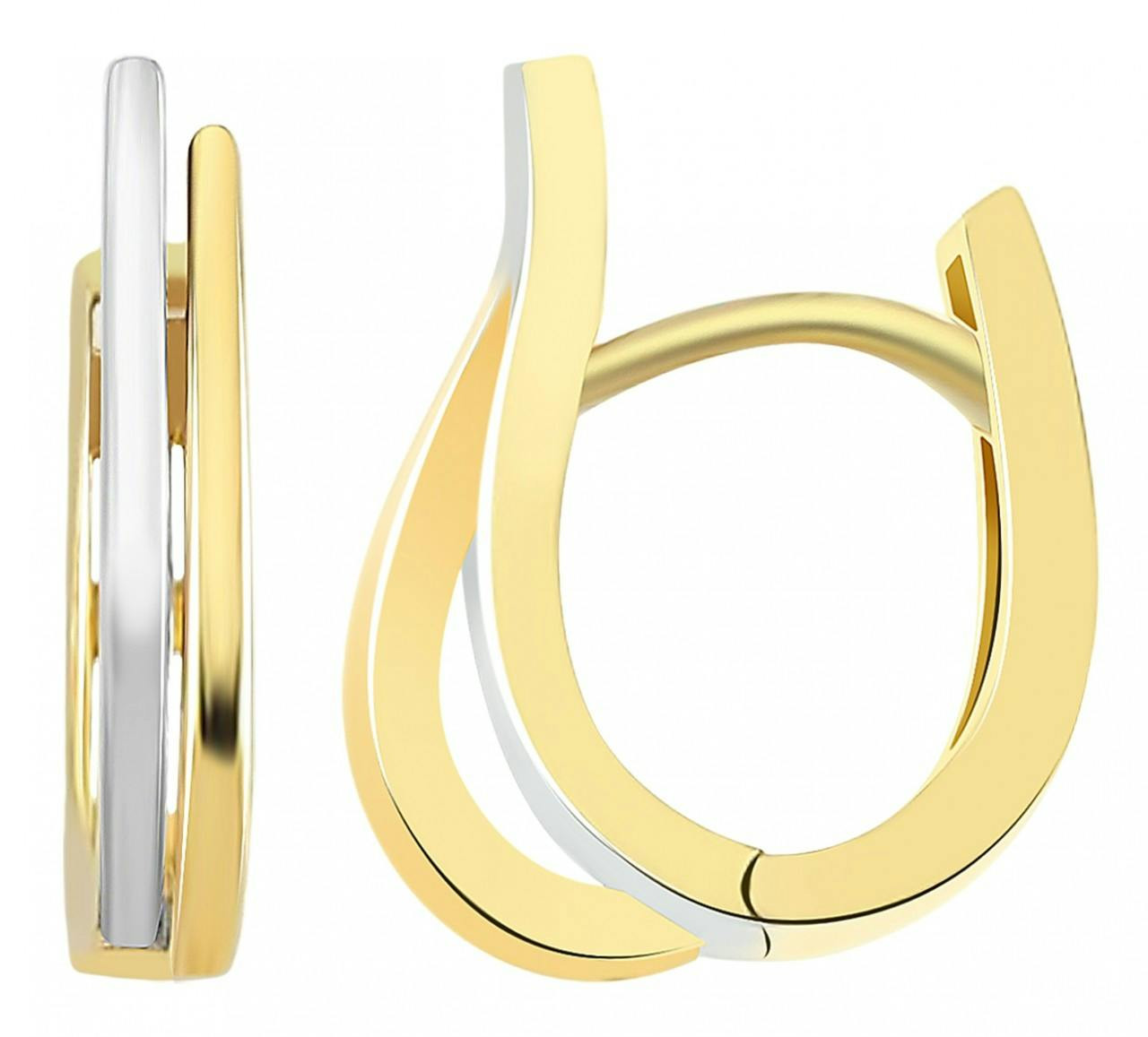 Pendientes aro plegables oro 8k bicolor