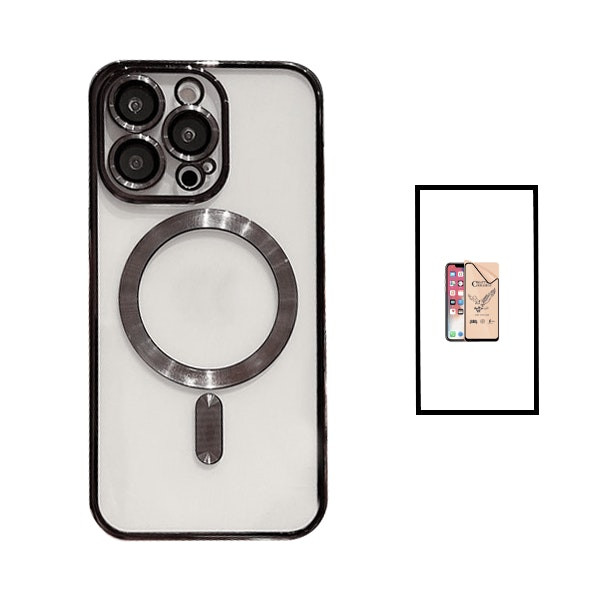 Kit Capa LuxArmor MagSafe Camera Protection + CeramicGlass Full Cover para Apple iPhone 14 - Preto