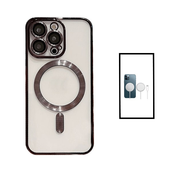 Funda MagSafe y Cargador Inalámbrico Magnético para iPhone 14 Pro - Protección de Cámara, Negro