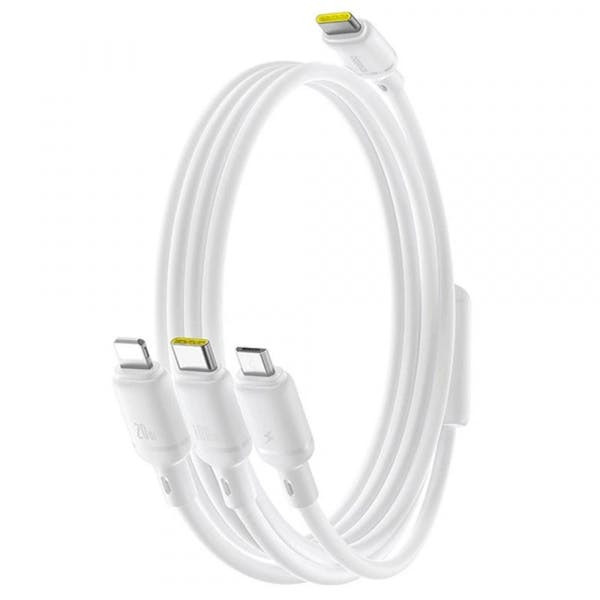 Cable 3 en 1 USB-C a Lightning, microUSB y USB-C 100W 1,5 m