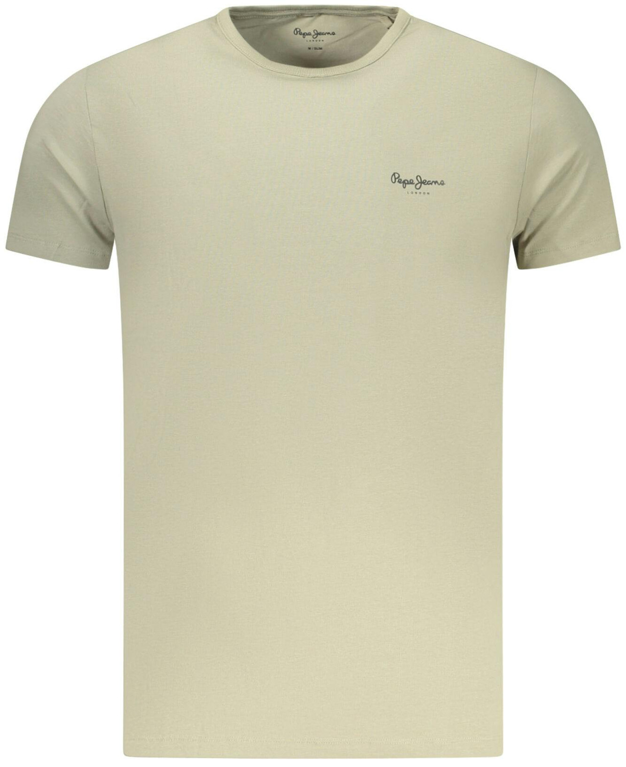 Camiseta slim de manga corta con cuello redondo y logotipo, verde