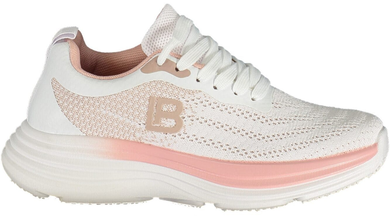 Zapatillas deportivas blancas y rosa con cordones