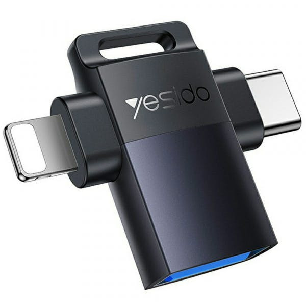 Adaptador OTG GS35 para Lightning y USB-C a USB-A